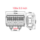 108 W QUAD ROW Light bar 9.5 inch 9000000183